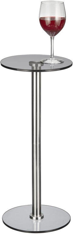 Glass Top Side/End Drink Table - Tall Modern round Accent Metal Nightstand Furniture for Living Room, Dorm, Home Office, and Bedroom - 9