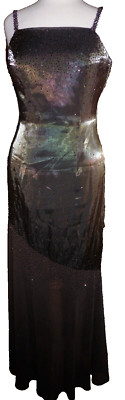 CACHE SIZE 4 BEADED SLEEVELSS MAXI ELEGANT EVENING GOWN ZIP BACK