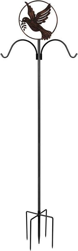 Pole,72 Inch Shepherds Hook Stand With Twin Hooks ,super Str