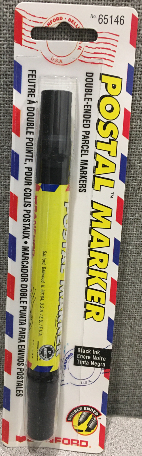 RARE SANFORD DOUBLE-ENDED PERMANENT BLACK POSTAL PARCEL MARKER #65146 -