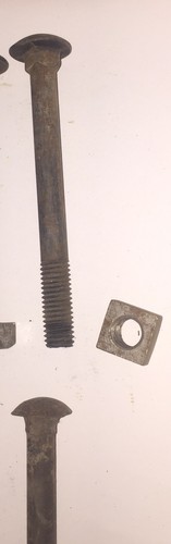 Lot of 10 NOS Vintage Carriage Bolts and Square Head Nut