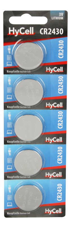 Hycell 5er Pack Lithium Knopfzellen Cr2430 3v - Knopfbatterien - 5 StÃ¼Ck