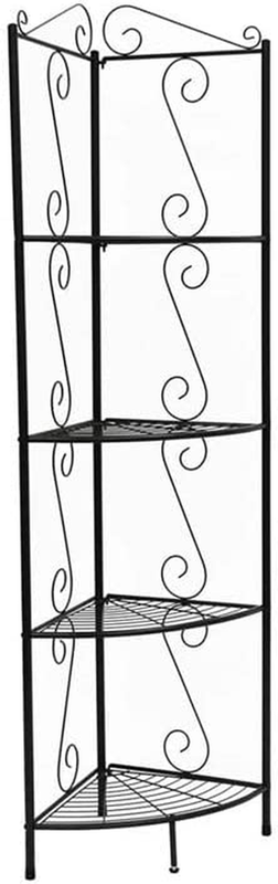 Corner Bookcase with Decorative Scrolls Copper