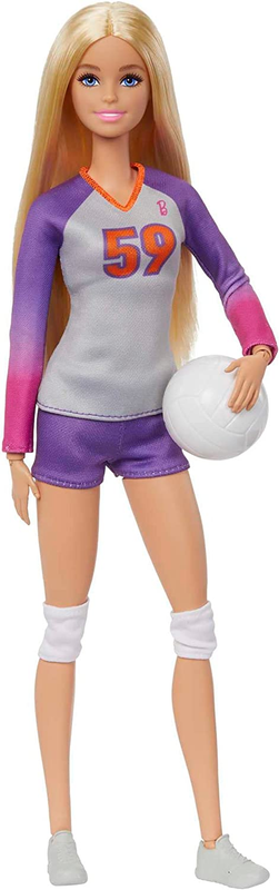 Barbie Doll & Accessories, Made to Move Career Volleyball Player Doll with Unifo