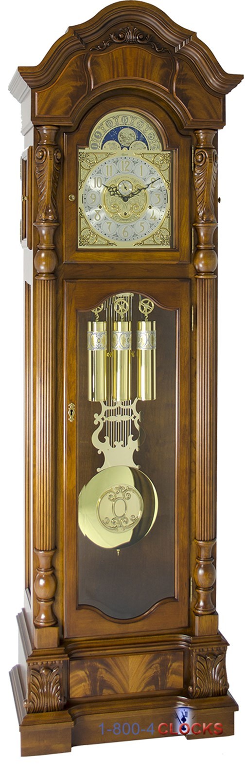 Hermle Anstead Cherry Tubular Chime Grandfather Clock 33% OFF