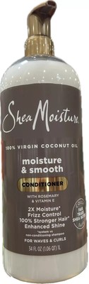 Shea Moisture !00% Virgin Coconut Oil Moisture & Smooth Conditioner, 34 Fl Oz