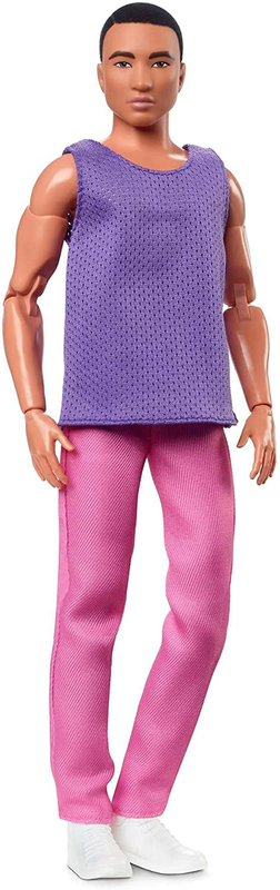 Barbie Looks Ken Doll with Black Hair Dressed in Purple Mesh Top and Pink Trouse