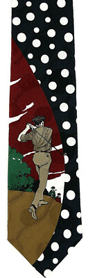 Sand Trap Men's Golf Necktie Club Ball Game Golfing Golfer Silk Blue Neck Tie