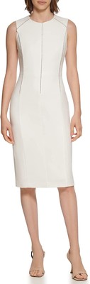 

Платье макси с короткими рукавами и стразами Calvin Klein, кремовое,  шт, Cream