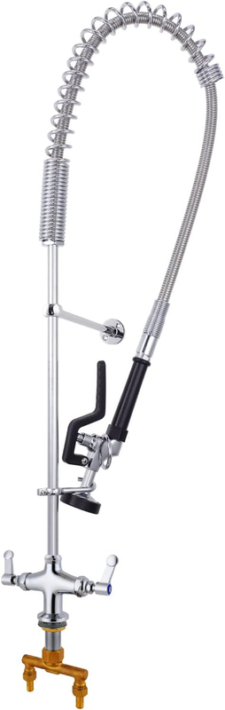 Commerical Faucet with Sprayer Deck Mount 40" Height Brass Commercial Sink Fauce