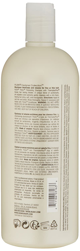 RUSK Designer Collection Thickr Thickening Shampoo, 33.8 Fl Oz (Pack of 1)