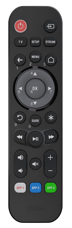. Universal 3-Device Remote, Black, Compatible for TV, Streaming, Soundbar