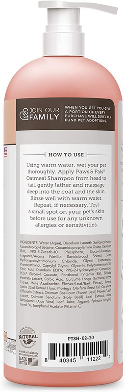 Dog Shampoo and Conditioner Oatmeal 6-In-1 Vet Formula Natural Medicated Best fo