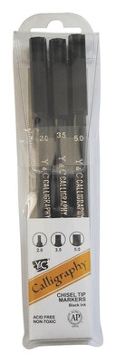 - NSC603A Y and C Water Based Calligraphy Markers Chisel Tip Assorted Sizes B...
