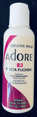 Adore Semi Permanent Hair Dye Color #83 Fiesta Fuchsia 4oz Bottles -New