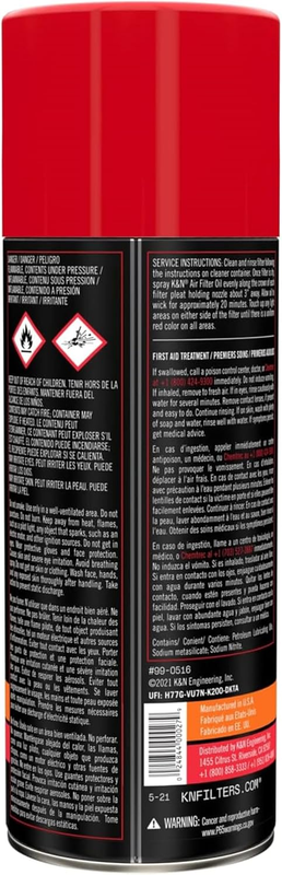 Filters Air Filter Oil - 12.25oz - Aerosol Spray Can, Black (99-0516)