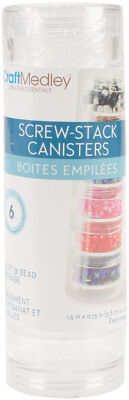 Multicraft Imports Bead Storage Screw Stack Cannisters 1.5'' X3/4'' 8/Pkg-