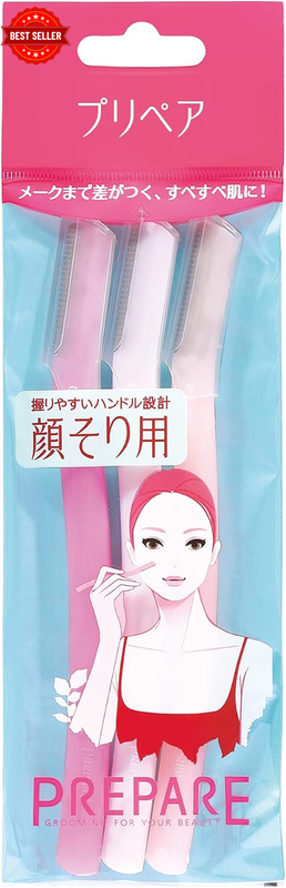 Stainless Eye Brow Razor Large Pack, Basic Color, 1 Pack of 3 Razors