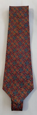 Vintage Sutton Bridge Men's Silk Neck Tie Paisleys Red Multi 4'' x 57'' NWT !!