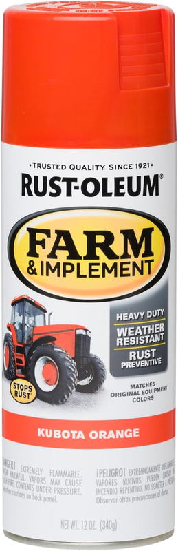280142 Farm and Implement Spray Paint, Kubota Orange, 12 Oz