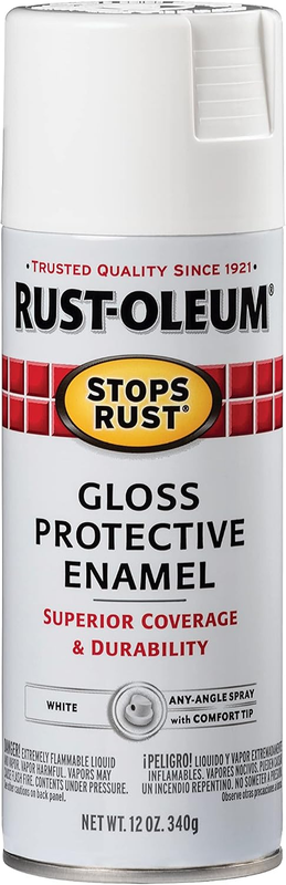Stops Rust Spray Paint, 340G, Gloss White