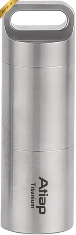Titanium Keychain Pill Holder - Waterproof Micro Pill Organizer, Small Nitroglyc
