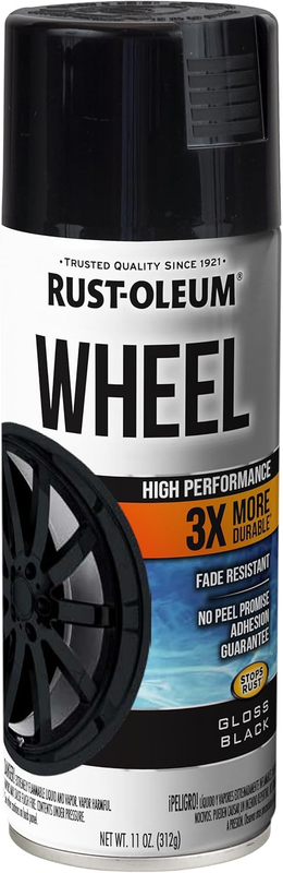 368076 High Performance Wheel Spray Paint, 11 Oz, Gloss Black