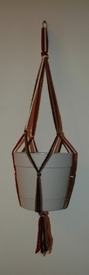 Lot of 2 Plant Hangers -Med Brown, Dr Red, Beige, Cream & Browns, Dr. Red, Cream