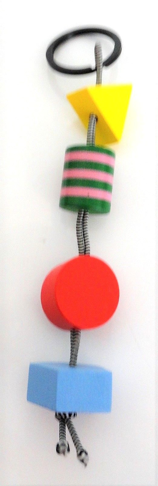 Wooden Blocks Dangle Keychain New! Assorted Shapes and Colors