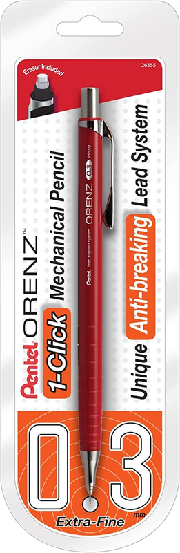 &reg; Orenz Mechanical Pencil, B Lead, 0.3 Mm, Red Barrel