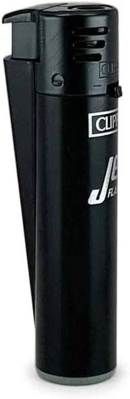 Ribbons Clipper Jet Flame Lighter Solid Black (4 Pack)