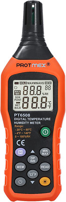 PT6508 Temperature Humidity Meter, Thermometer Hygrometer Monitor with Ambient, 