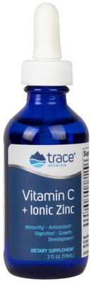 Trace Minerals Liquid Ionic Vitamin C + Ionic Zinc 2 унции жидкости