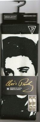 Elvis Presley, Dye Sublimation Crew, 001, Black One Size.