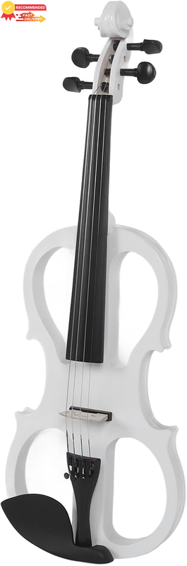 Electric Violin 4/4 Full Size Kit with Onboard Volume & Tone Controls, White