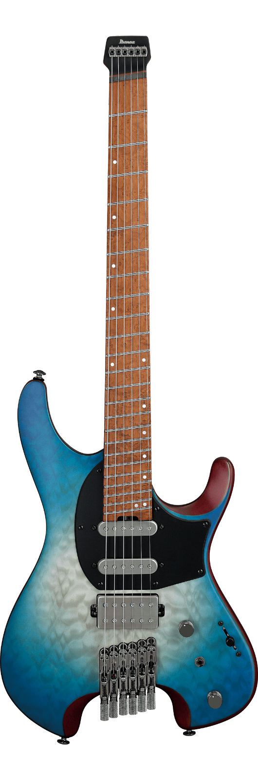 ギター Ibanez QX54QM Ibanez QX54QM Headless Blue Sphere Burst Matte Metal djent