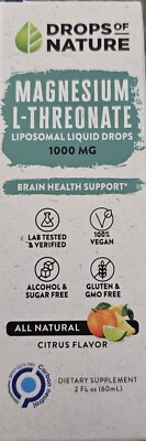 Drops of Nature Magnesium L-Threonate Liposomal Focus Liquid Drops Extract Vegan
