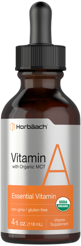 Жидкие капли с витамином А | Добавка по 4 жидких унции | с органическим MCT | от Horbaach