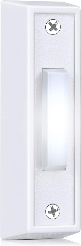 Lighted Doorbell Button, Wired Door Bell Push Button LED Door Chime, Wall Mounte
