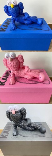 KAWS Time Off 2023 Blue/Black/Pink Figure NEW Full Set 3 Colors