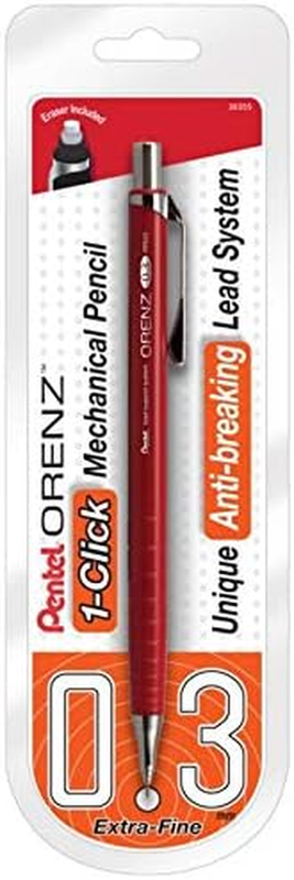 &reg; Orenz Mechanical Pencil, B Lead, 0.3 Mm, Red Barrel