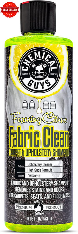 Foaming Citrus Fabric Clean – Carpet & Upholstery Shampoo and Odor Eliminator –