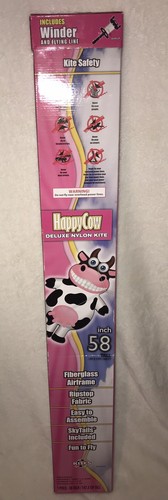 Happy Cow Kids Kite Jumbo Deluxe 58” Fiberglass Airframe RipStop Nylon Skytails