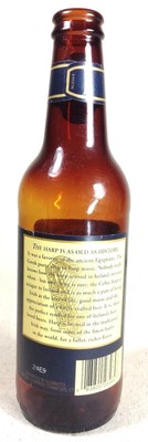 Vtg Beer Bottle Amber Glass Guinness Dundalk Ireland Harp Lager Advertising Bar
