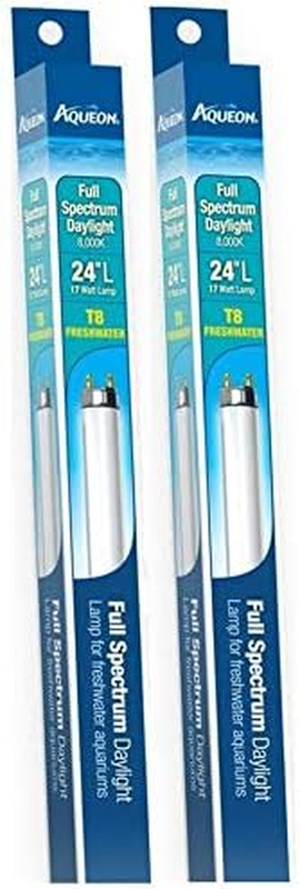 2 Pack of Full-Spectrum Daylight T8 Fluorescent Lamp,Glass 17-Watt, 24-Inch