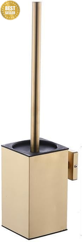 Stainless Steel Toilet Brush & Holder,Wall-Mounted, Long Handle,Square Toilet Br