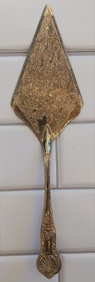 Vintage Silver Plated? Decorative Wedding Cake Pie Cutter Knife Server 
