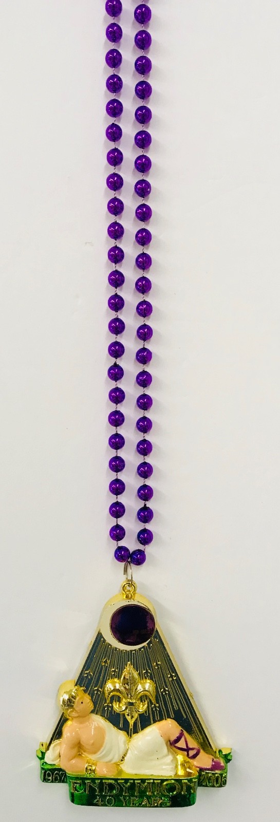 Mardi Gras Bead Necklace 2006 Emblem Krewe Of Endymion 40 Years New Orleans 20