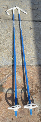 Vintage Exel NOVA Cross Country Ski Poles 130CM / 53  Made In Finland Retro Blue