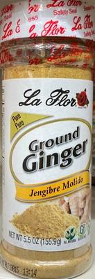 LA FLORE PURE GROUND GINGER ALL NATURAL  (JENGIBER MOLIDO) NET.WT 1.5 OZ(42.5 G)